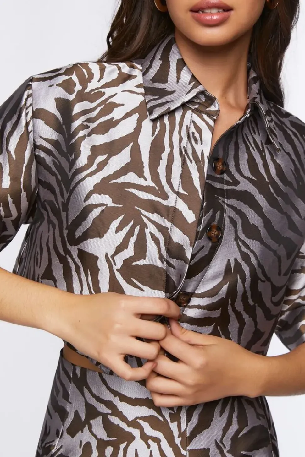 Jacquard Zebra Cropped Jacket