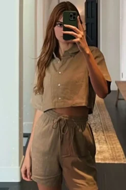 Kendall + Kylie Cropped Shirt