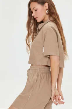 Kendall + Kylie Cropped Shirt