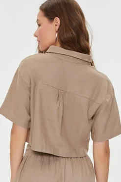 Kendall + Kylie Cropped Shirt