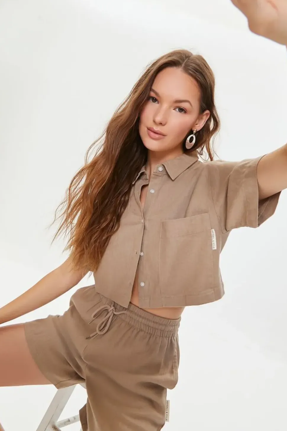 Kendall + Kylie Cropped Shirt