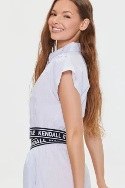 Kendall + Kylie Pinstriped Poplin Shirt