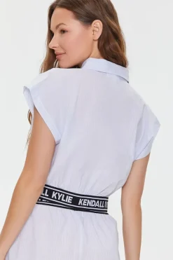 Kendall + Kylie Pinstriped Poplin Shirt