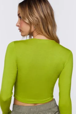 Keyhole Long-Sleeve Crop Top