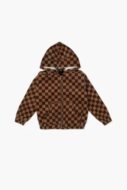 Kids Checkered Zip-Up Hoodie (Girls + Boys)