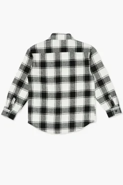 Kids Plaid Curved-Hem Shirt (Girls + Boys)