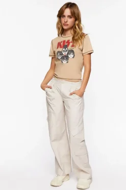 Kiss X Emoji Rhinestone Graphic Baby Tee