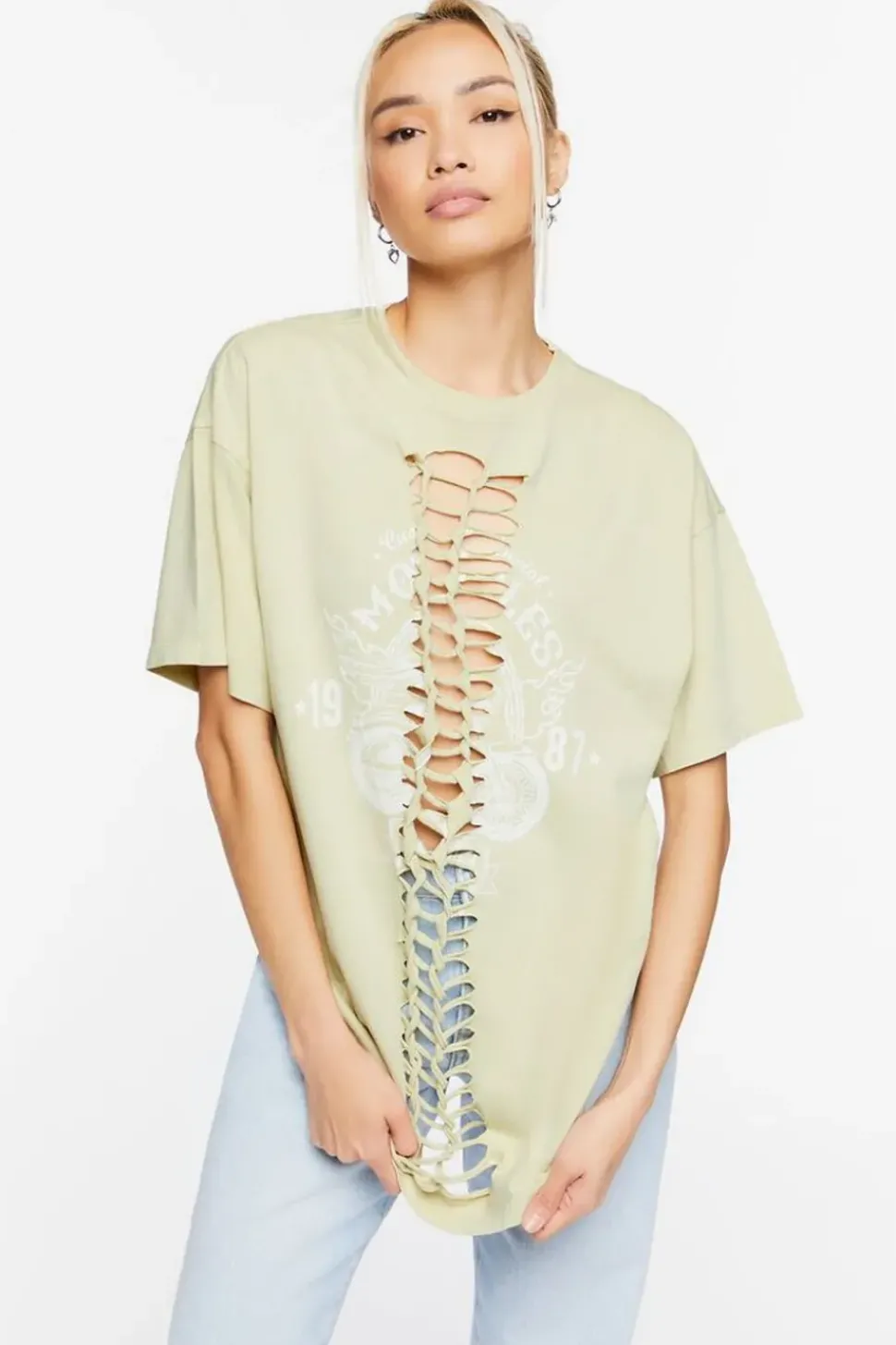 Knotted Motorcyle Graphic Tunic