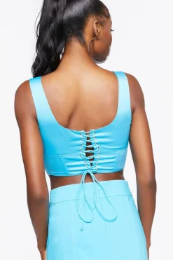 Lace-Back Crop Top