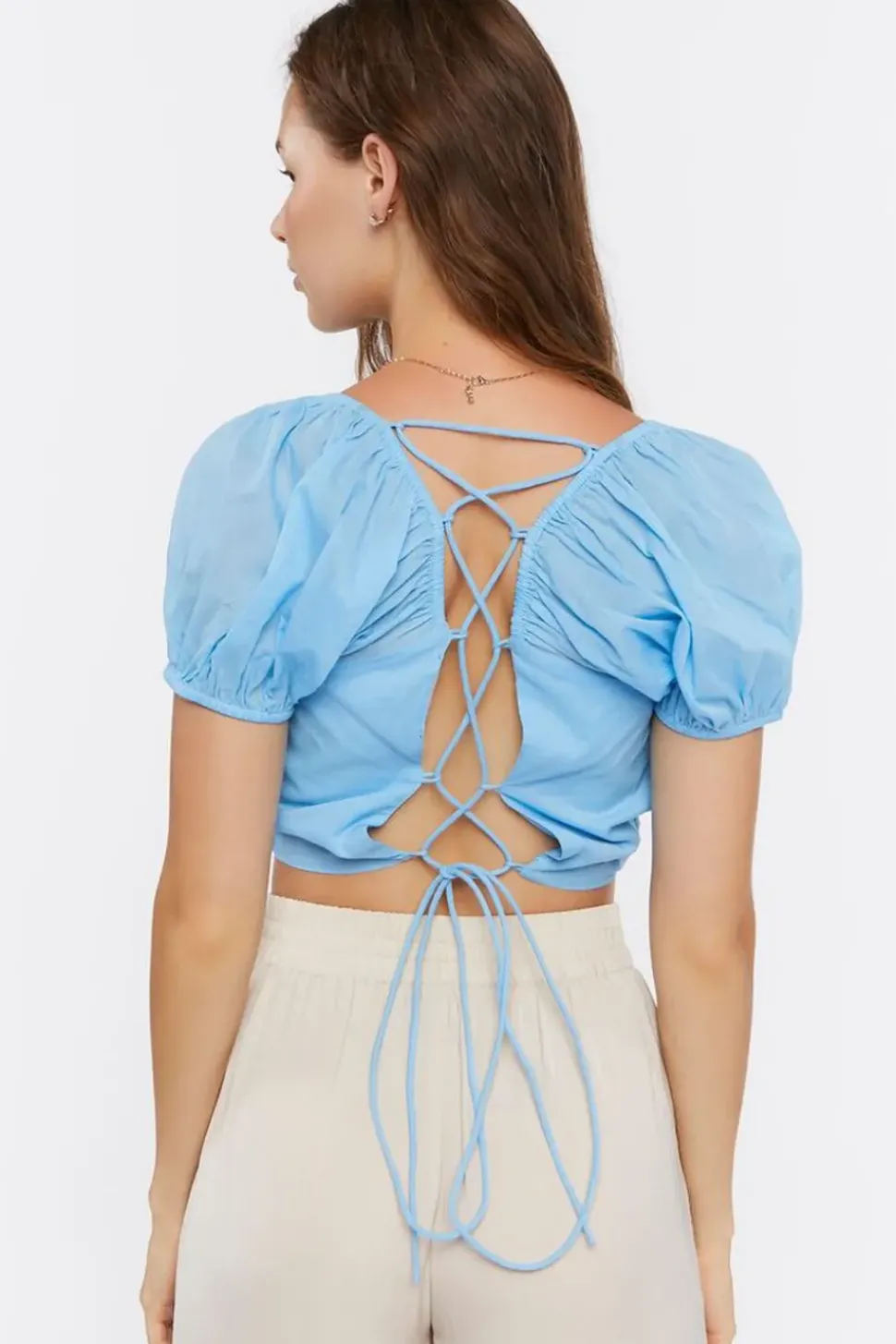 Lace-Back Crop Top