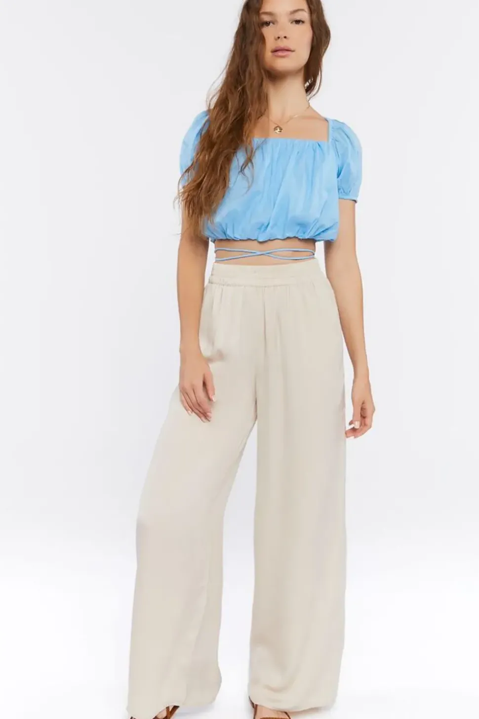 Lace-Back Crop Top