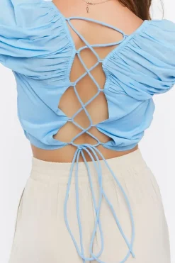 Lace-Back Crop Top