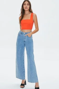 Lace-Back Crop Top
