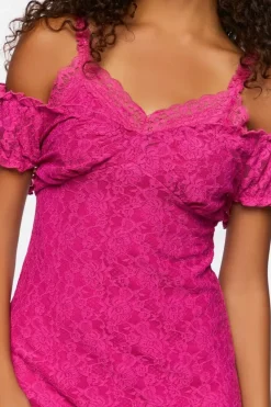 Lace Cami Cap-Sleeve Mini Dress