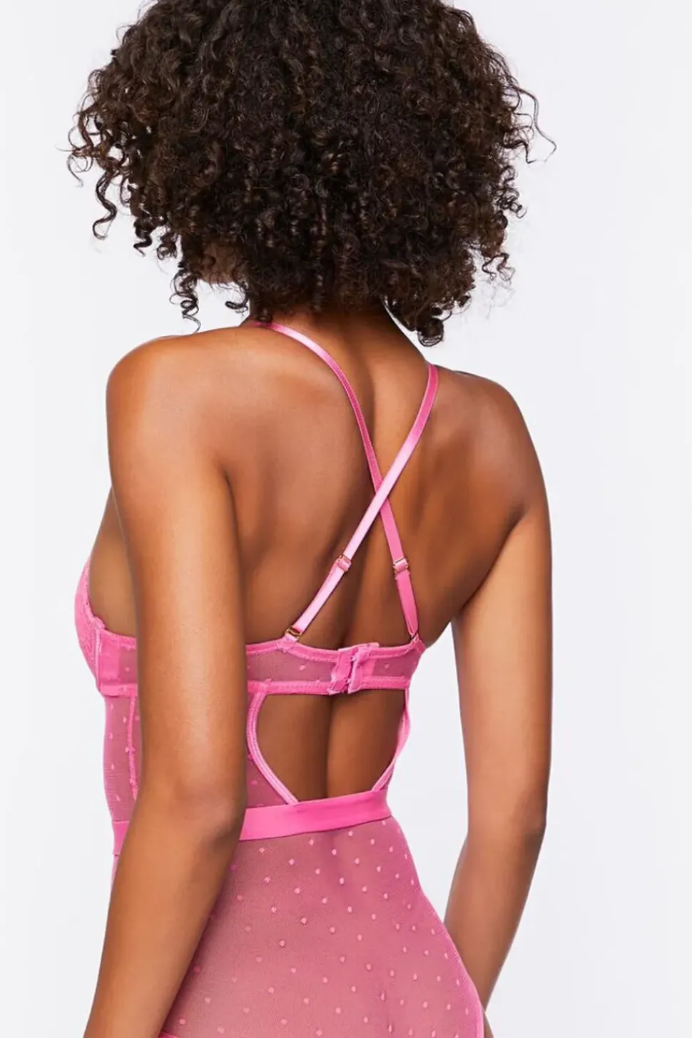 Lace Clip Dot Lingerie Bodysuit