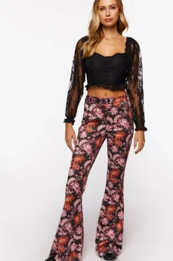 Lace Hook-And-Eye Crop Top