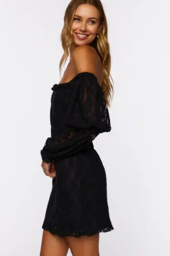 Lace Off-The-Shoulder Mini Dress