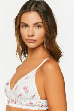 Lace Rose Print Bralette