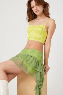 Lace Ruffle Mini Skirt