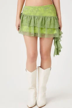Lace Ruffle Mini Skirt