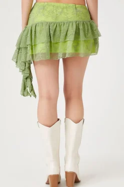 Lace Ruffle Mini Skirt