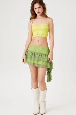 Lace Ruffle Mini Skirt