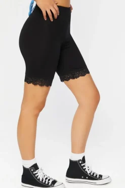 Lace-Trim Biker Shorts