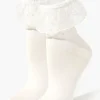 Lace-Trim Crew Socks
