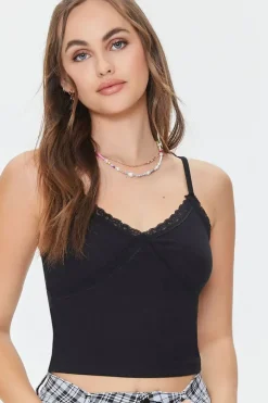 Lace-Trim Cropped Cami