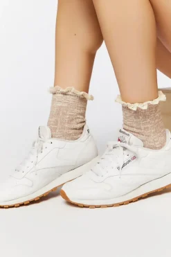 Lace-Trim Marled Crew Socks