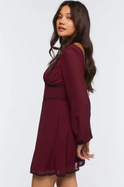 Lace-Trim Mini Dress