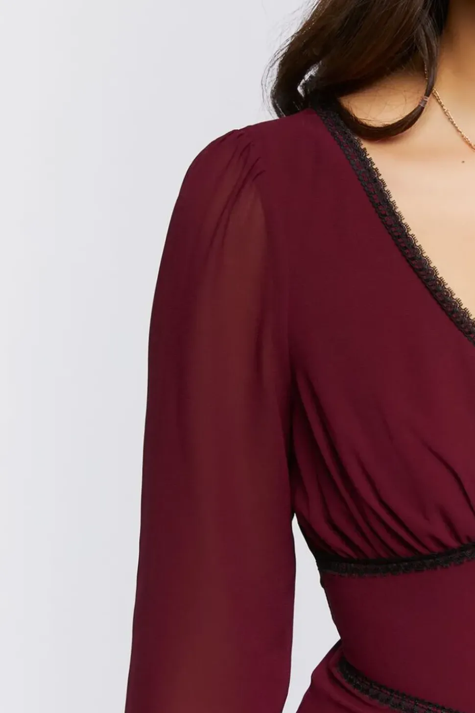 Lace-Trim Mini Dress