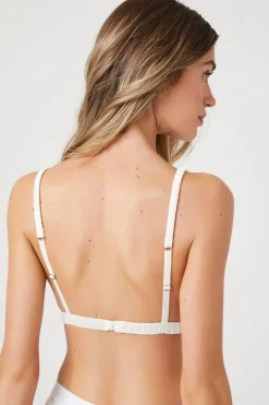 Lace-Trim Satin Bralette