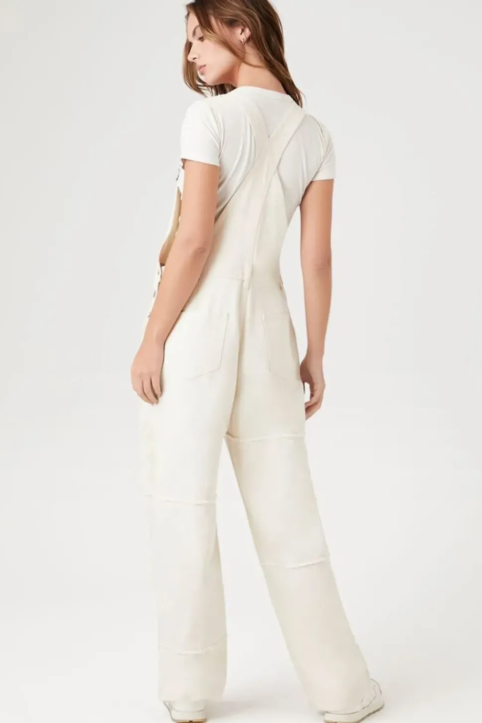 Lace Twill Straight-Leg Overalls