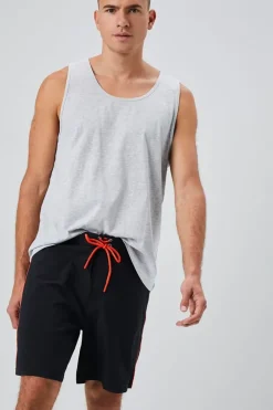 Lace-Up Contrast-Trim Swim Trunks