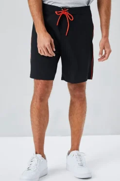 Lace-Up Contrast-Trim Swim Trunks