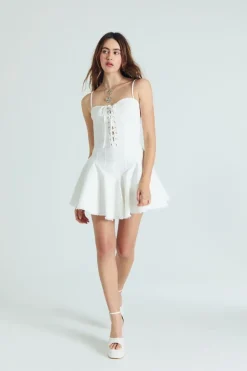 Lace-Up Corset Mini Dress