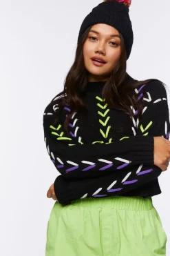Lace-Up Cropped Sweater
