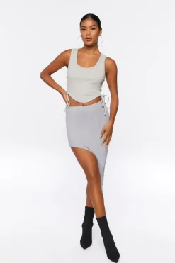 Lace-Up Cropped Tank Top
