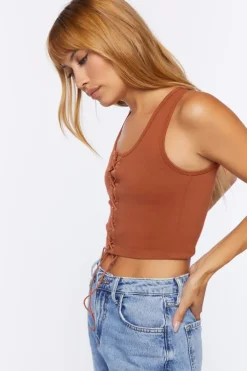 Lace-Up Cropped Tank Top