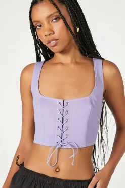 Lace-Up Crop Top