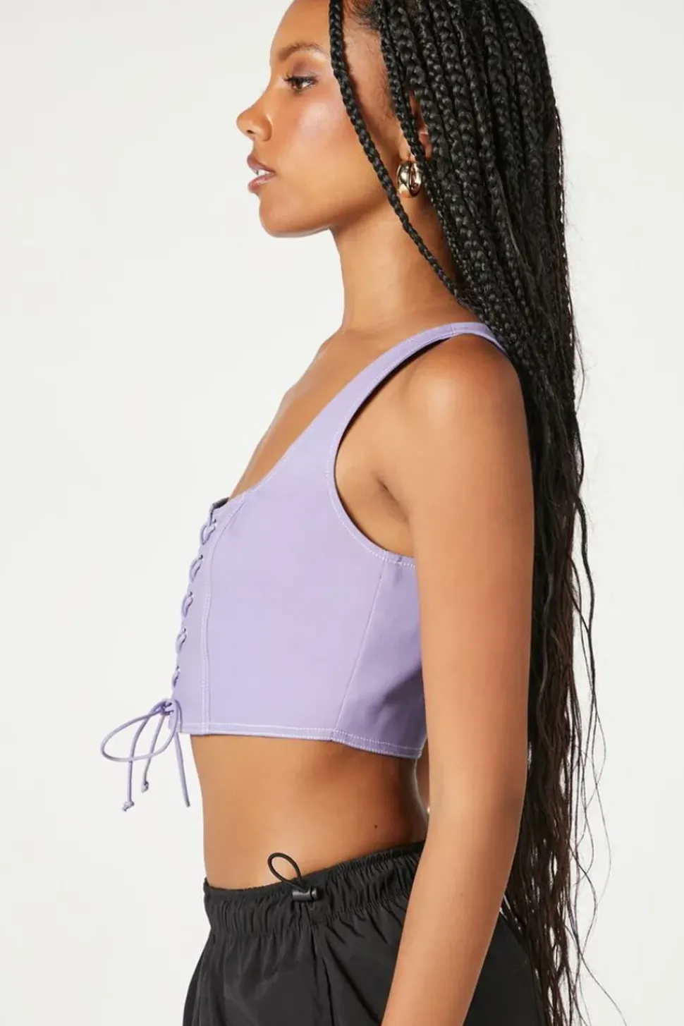 Lace-Up Crop Top
