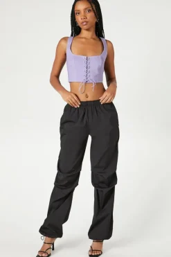 Lace-Up Crop Top