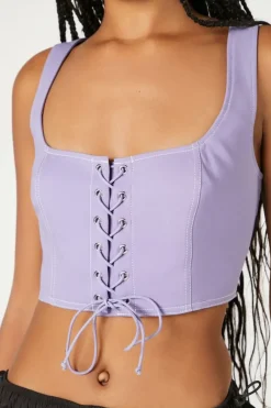 Lace-Up Crop Top