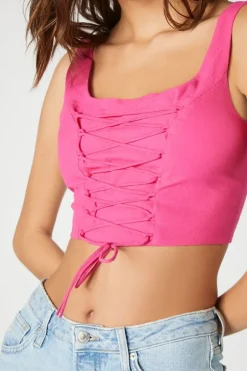 Lace-Up Crop Top