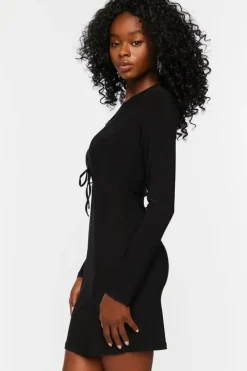 Lace-Up Cutout Mini Dress