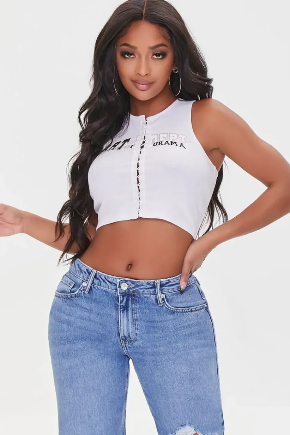 Lace-Up Dept Of Drama Tank Top