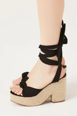 Lace-Up Espadrille Block Heels