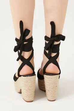 Lace-Up Espadrille Block Heels