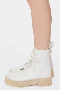 Lace-Up Faux Leather Booties